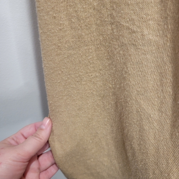 Peruvian Connection Size L Linen/cotton Blend Tan Ooen Front Cardigan - Picture 2 of 8